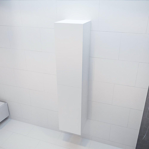 MONDIAZ BEAM Colonne de salle de bain suspendu 35x160x35cm avec 2 portes Talc SW410108