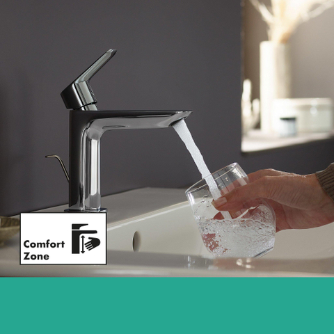 Hansgrohe Logis Eengreepswastafelmengkraan - 110 Fine - met lediging - met trekstang - hoogglans chroom SW651360
