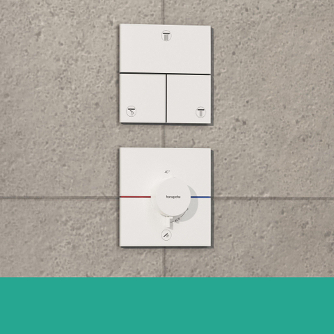 Hansgrohe ShowerSelect Comfort E Thermostat - encastré - 1 fonction - sortie supplémentaire - blanc mat SW918016