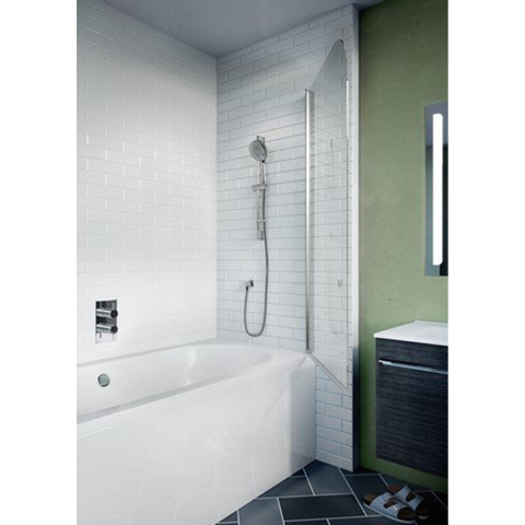 Crosswater Kai Pare-baignoire - 90x138cm - 1 partie pivotante - avec verre de sécurité 6mm - clair aluminium argenté SW487330