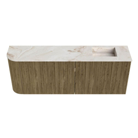 Mondiaz JOYA-DLUX 111.6cm toiletmeubel - ronding links kleur Dusk - Wastafel FAYE positie Rechts Zonder kraangat kleur Frappe. SW1423113