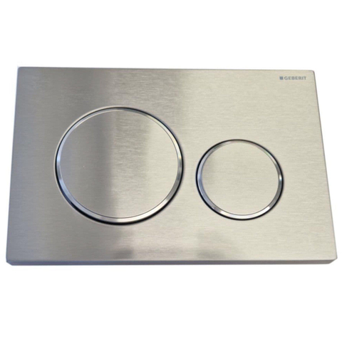 Geberit Sigma20 bedieningsplaat - 2-toets spoeling - ronde knoppen - dualflush - geborsteld rvs SW53748