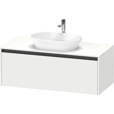 Duravit Ketho.2 Wastafelonderbouwkast - inclusief consoleplaat - met 1 lade - 120x55x45.9cm - met handgreep antraciet - wit mat SW772869