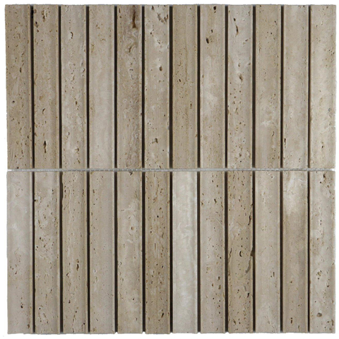 The Mosaic Factory Natural Stone Mosaïque en pierre naturelle - 28.2x30cm - carrelage mural - carré - creux - beige mat SW1576311