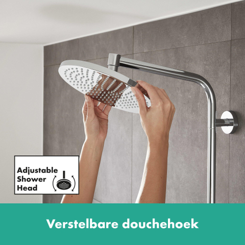 Hansgrohe Crometta s 240 Regendouche - opbouw - ronde hoofddouche - met douchegarnituur - ecosmart - hoogglans chroom SW73212