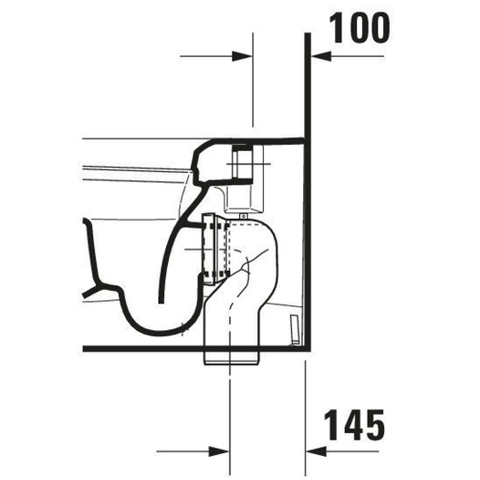 Duravit Starck Me closetpot diepspoel staand back to wall 37x60cm incl. bevestiging afvoer horizontaal mat wit SW358219