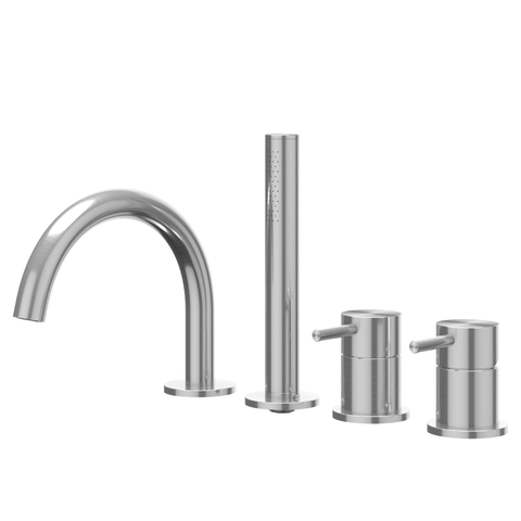 IVY Concord Combinaison pour bord de baignoire - 4 voies - mitigeur - bec pivotant - douchette extractible - ACIER INOXYDABLE 316 - brossé SW1031126