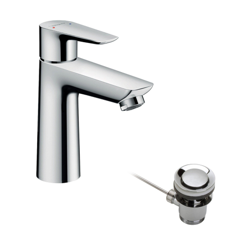 Hansgrohe Talis e 1 greeps wastafelkraan - 110 PopUp - trekwaste - hoogglans chroom SW28983