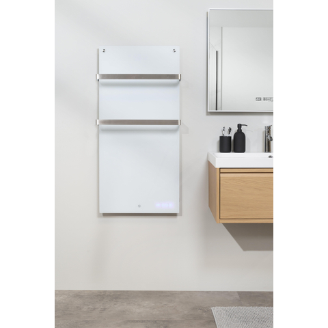 Eurom Sani 800 Comfort Panneau infrarouge salle de bains 115x55cm Wifi 800watt Verre Blanc SW716272