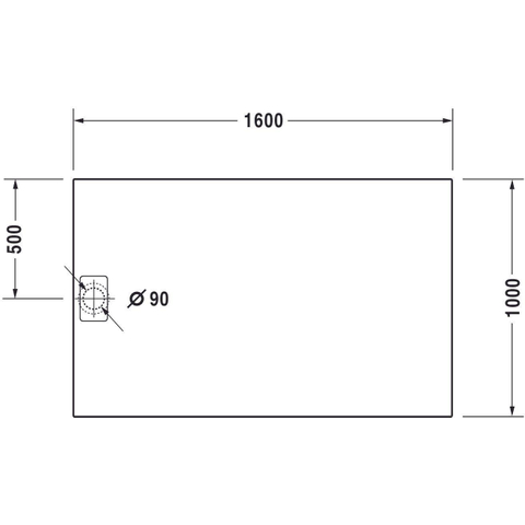 Duravit Stonetto Kunststof douchebak (Solid Surface) rechthoekig - 160x100x5cm - wit SW85970