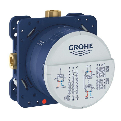 Grohe SmartControl ensemble de douche pluie encastré – thermostatique – douche de tête ronde Ø 31 cm – douchette bâton 3 jets – chrome SW108057