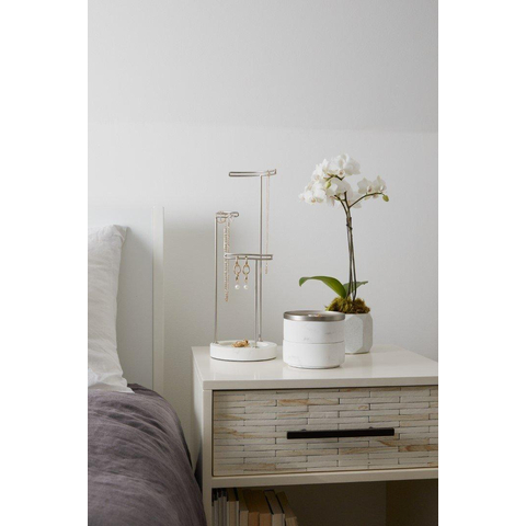 Umbra Tesora sieradenhouder 15x42x15cm staal wit/Metallic nikkel SHOWROOMMODEL SHOW24839