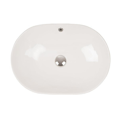 Crosswater Navarre Waskom - opbouw - rond - 59x42x14cm - overloop - porselein - glans wit SW487169