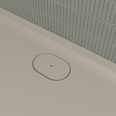 Villeroy & Boch Ecora douchebak - 180x80x3.5cm - afvoer lange zijde - almond (beige) SW1558886