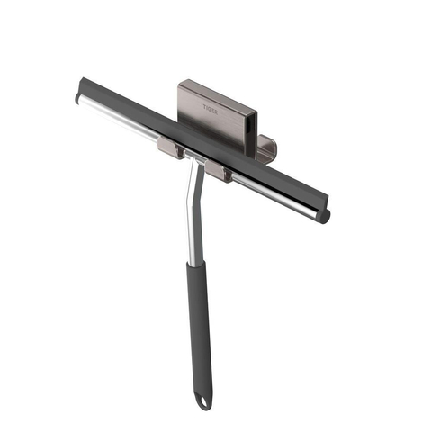 Tiger Caddy Handdoekhaak - voor glaswand - 6-8mm - dubbel RVS geborsteld SW877194
