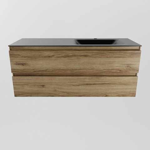 Mondiaz AIVY Ensemble de meuble - 120x45x50cm - 1 trou de robinet - 1 vasque Urban Solid surface - Droite - 2 tiroirs - avec miroir - Melamine Chai SW892414