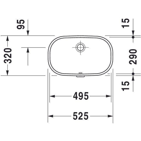 Duravit D-code Onderbouwwastafel - 49.5x32cm - zonder kraangat - met overloop - glans wit 0315114