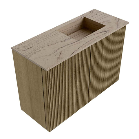 Mondiaz JOYA-DLUX 60cm toiletmeubel - kleur Dusk - Wastafel FAYE positie Rechts 1 kraangat kleur Arena. SW1425756