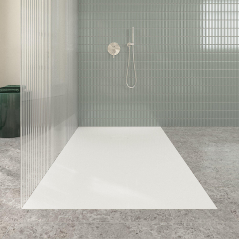 Villeroy & Boch Ecora douchebak - 160x100x4.5cm - afvoer korte zijde - white alpine (wit) SW1558913