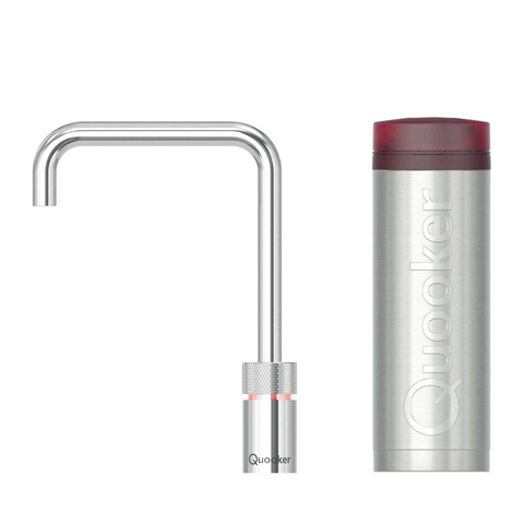 Quooker BE Nordic Square mitigeur d'eau bouillante - bec pivotant - réservoir PRO3 - Eau chaude / bouillante - Chrome SW795641