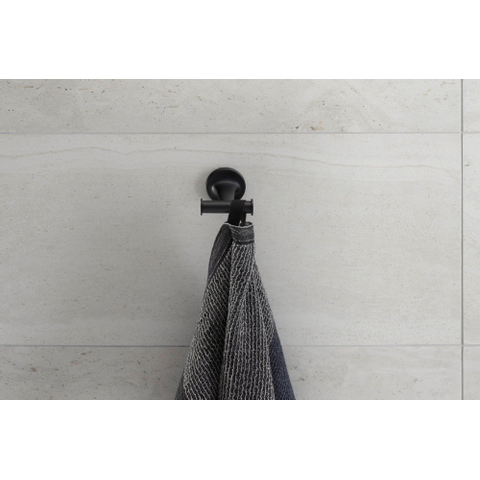 Duravit Starck T Handdoekhaak - dubbel - rond - zwart mat SHOWROOMMODEL SHOW26618