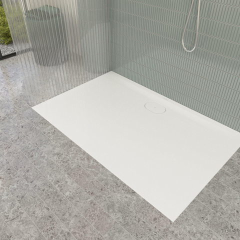 Villeroy & Boch Ecora douchebak - 140x90x3.5cm - afvoer lange zijde - white alpine (wit) SW1559005