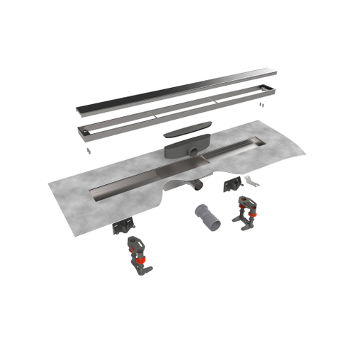 Easy Drain Compact 30 caniveau de douche taf low zero 80cm m1 garde d'eau 30 mm acier inoxydable brossé SW68933