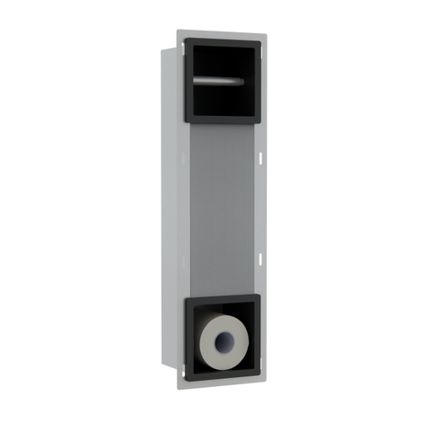Fortifura Calvi Porte-rouleau et porte-rouleau de réserve encastré - Noir Mat SW1189085