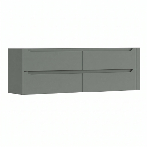 H&R Badmeubelen Juice meuble sous vasque - 160x45x50cm - coin droit arrondi - 4 tiroirs - poignée intégrée - Petrol mat SW1491150