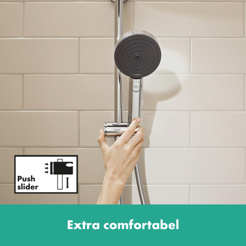 Hansgrohe Pulsify select s - select glijstangset - 3jet Relaxation - ecosmart - 10.5cm - met glijstang 90 cm - hoogglans chroom SW651055
