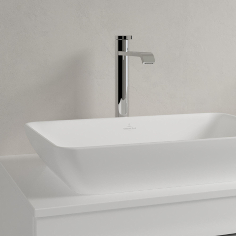 Villeroy & Boch Venticello Lavabo à poser demi encastrable sans trous 55x36cm avec trop-plein Ceramic+ Stone white SW209648