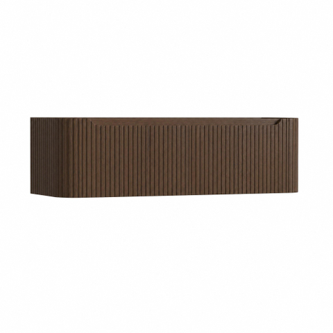 H&R Badmeubelen Juice Meuble sous vasque - 140x45x40cm - coins arrondis - 2 tiroirs - poignée intégrée - coffee SW1490079