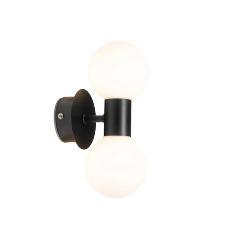 QAZQA Cederic wandlamp 8x20.4x11.3cm - 2 lichts - horizontaal/verticaal - IP44 - mat zwart SW1187220