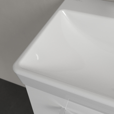 Villeroy & Boch Avento meubelwastafel - 55x37cm - 1 kraangat - met overloop - White Alpine (glans wit) SW59859
