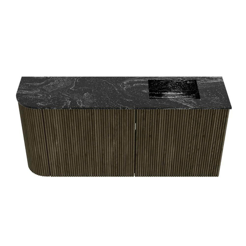 Mondiaz JOYA-DLUX 91.6cm toiletmeubel - ronding links kleur Shadow - Wastafel FAYE positie Rechts 1 kraangat kleur Lava. SW1422867