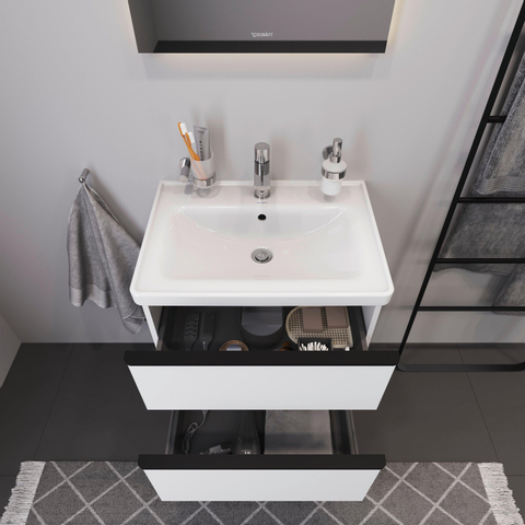Duravit D-neo Meubelset - met wastafelonderbouwkast - met 2 laden - met softclose - 65x20x48cm - inclusief wastafel - mat wit SW641977