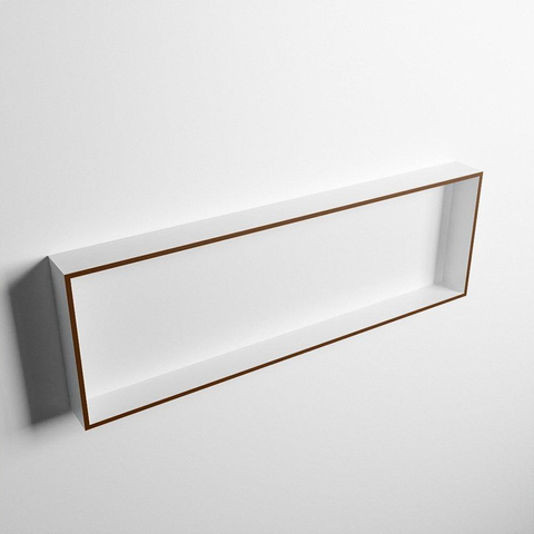 Mondiaz Easy nis 29.5x89.5x8cm voor Inbouw/opbouw 1 open vak Solid surface Talc/Rust SW643708
