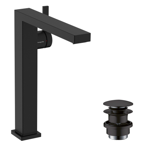 Hansgrohe Tecturis E Eengreeps wastafelkraan - 240 Fine - coolstart - voor waskommen - met afvoerplug - mat zwart SW918387