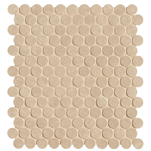Terravito Elzino Mozaïektegel - 29x32.5cm - rond - 9mm - Beige mat SW1119885
