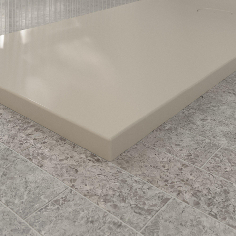 Villeroy & Boch Ecora douchebak - 170x80x4.5cm - afvoer korte zijde - almond (beige) SW1559011