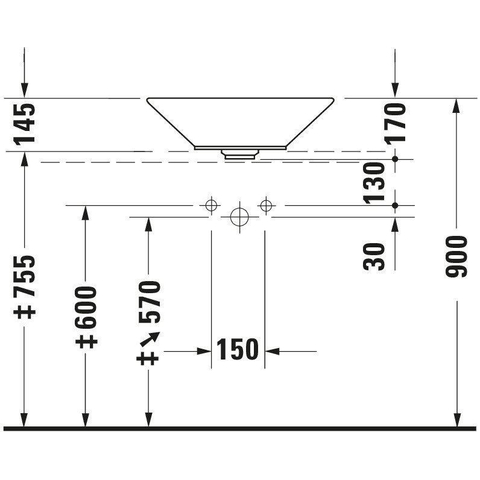 Duravit Starck 1 Opzetkom - 53cm - met overloop - glans wit 0298995