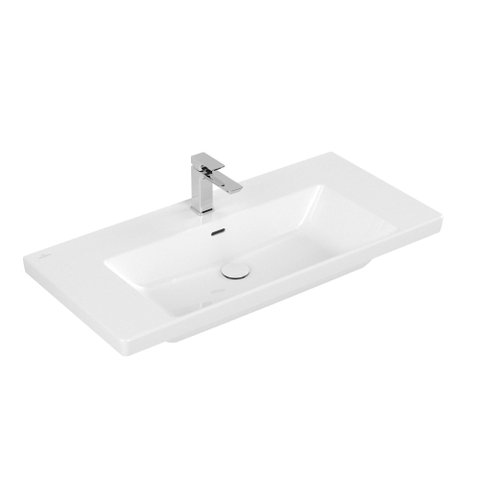 Villeroy & Boch Subway 3.0 meubelwastafel - 100x47cm - 1 kraangat - met overloop - White Alpine (glans wit) SW641634