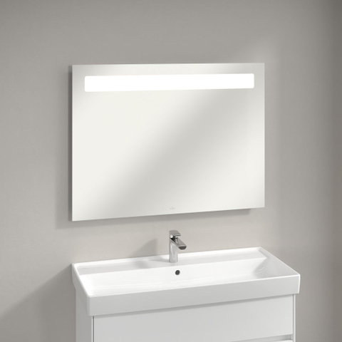 Villeroy & Boch More to see 14 More To See spiegel - met geïntegreerde LED verlichting horizontaal - 3 voudig dimbaar - 100x75x4.7cm - glans zilver 1024969
