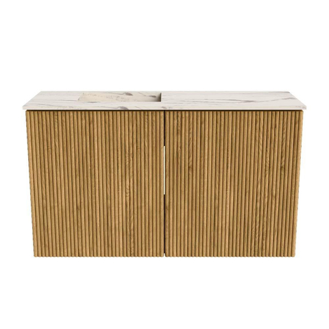 Mondiaz JOYA-DLUX Meuble de toilette 70cm - couleur Chêne - Vasque FAYE position Gauche Sans trou de robinet couleur Nata SW1424004