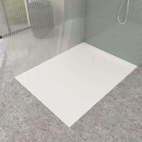 Villeroy & Boch Ecora douchebak - 120x90x3.5cm - afvoer korte zijde - white alpine (wit) SW1558995