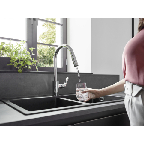 Hansgrohe Focus m41 Eengreeps keukenmengkraan - 240 met uittrekbare vuistdouche - 2 straalsoorten - hoogglans chroom GA69755