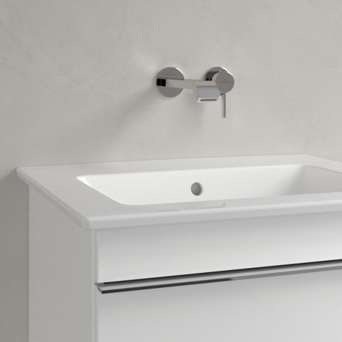 Villeroy & Boch venticello wastafel - zonder kraangat - 60x50cm - met overloop CeramicPlus - White Alpine (glans wit) 1025155