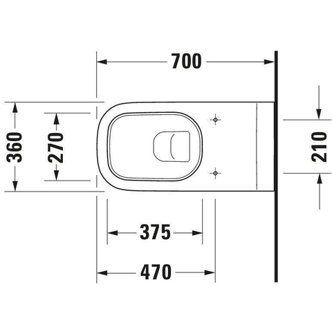Duravit D-code - D-Code - Vital - hangtoilet - verlengd - 360 x 700 mm - diepspoel - wit - geschikt - voor ba - wit 0295863