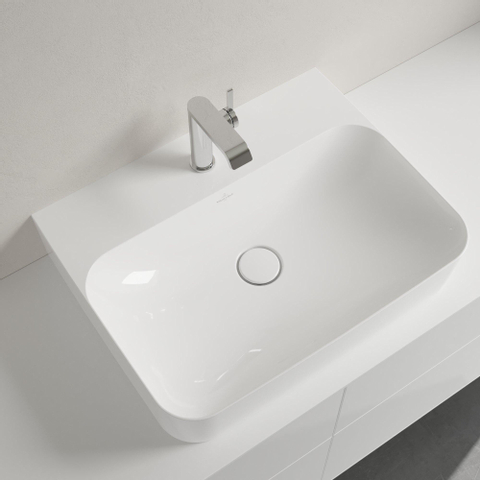 Villeroy & Boch Finion Lavabo - 600 x 470 x 164 mm - Blanc Alpin CeramicPlus - sans trop-plein - rectifié SW106474
