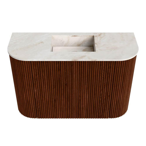 Mondiaz JOYA-DLUX Meuble de salle de bains 63.2cm - arrondis gauche et droite couleur Ruby - Vasque FAYE position Milieu Sans trou de robinet couleur Frappe SW1423510
